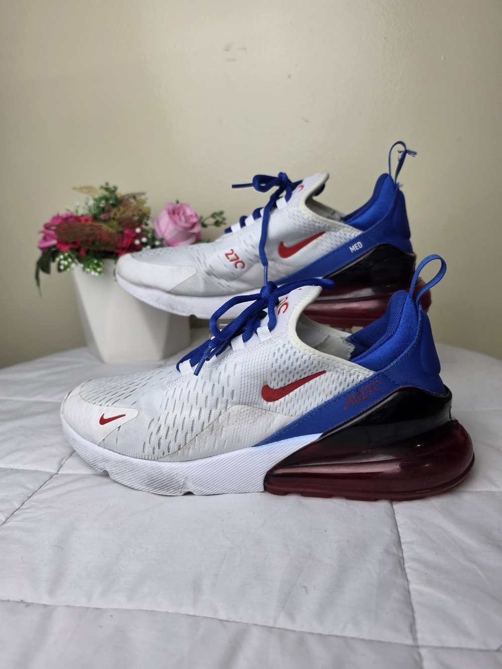Nike Air Max 270 Men's White Game Royal' Size 8.5